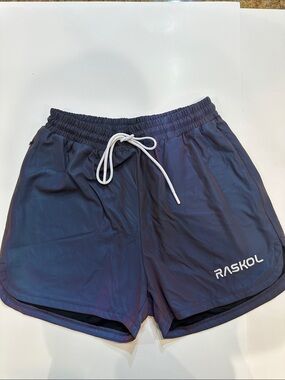 Raskol Women's Iridescent Purple Athletic Performance Shorts with Drawcord